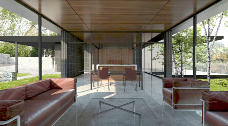 Maison architecte style moderne inspiration Mies Van der Rohe, bardage