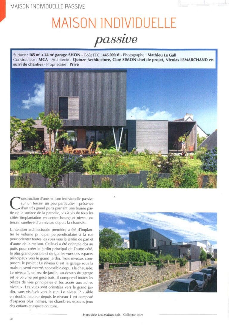 Extrait du magazine eco maison bois qui présente la maison CRT.