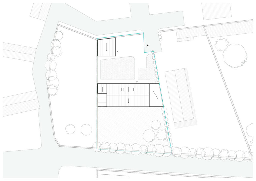 plan masse maison passive et jardin